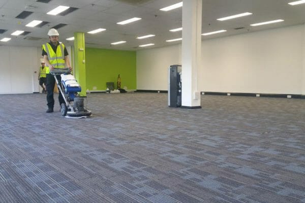 600m2 carpet clean after refurbishment works. Marks & Spencer NDC, Hatfield