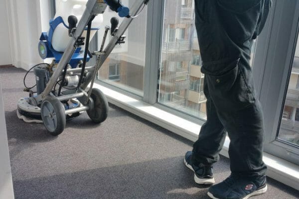 Communal walk way carpet clean. Kaleidoscope development, Cambridge