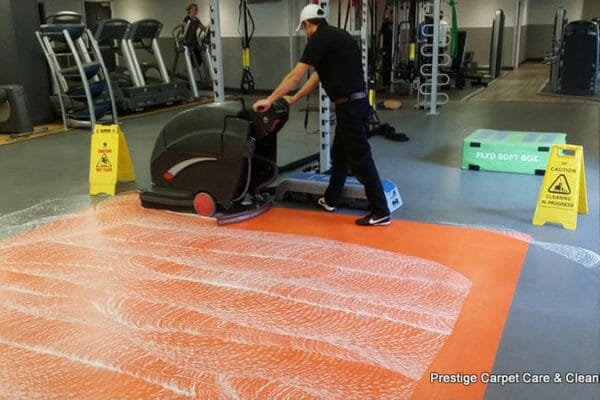 Gym floor restoration clean. Fitness First St Albans