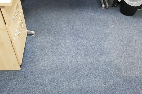 Office carpet tiles after clean at Britannica Technologies Guildford