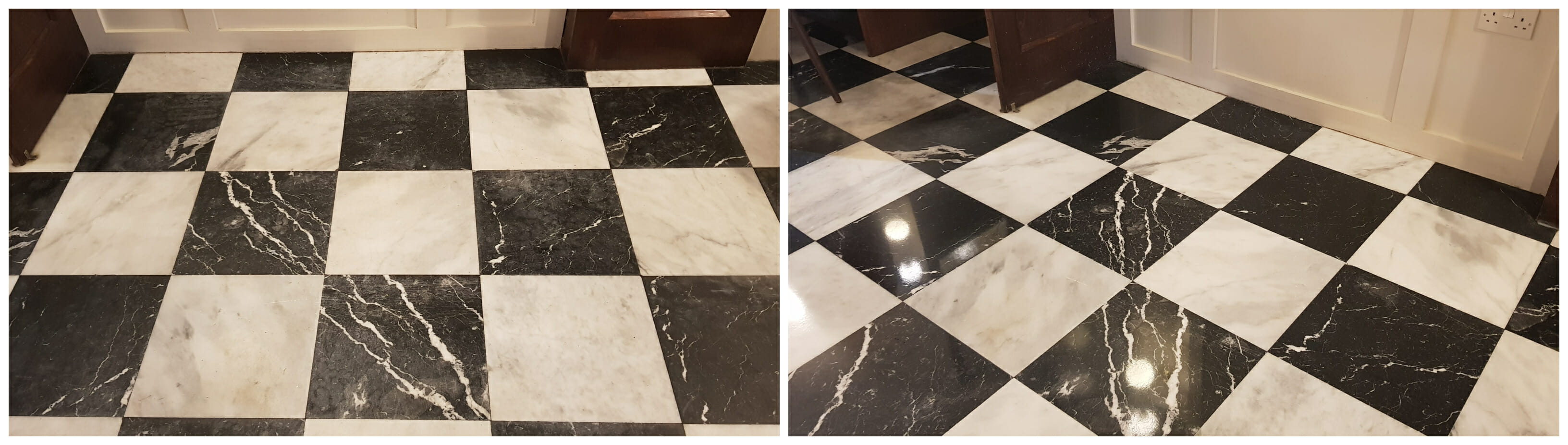 Marble before and after