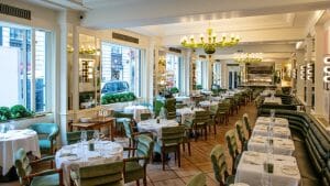 View of Langan's Brasserie Restaurant, a renowned London venue