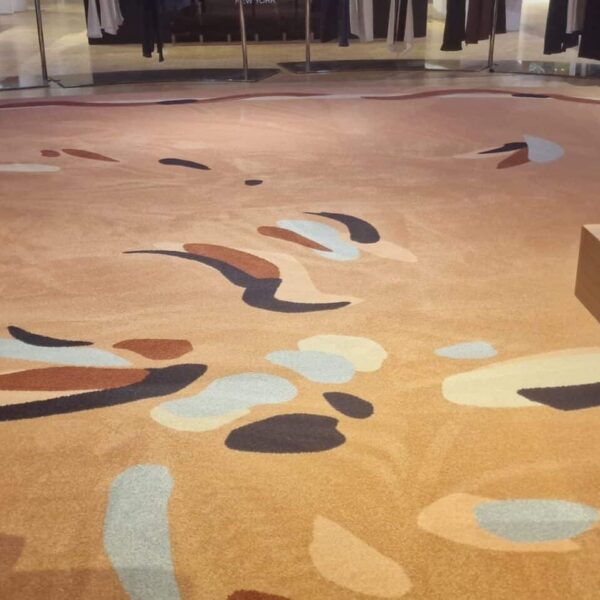 Clean large area rug at Selfridges London after professional deep cleaning