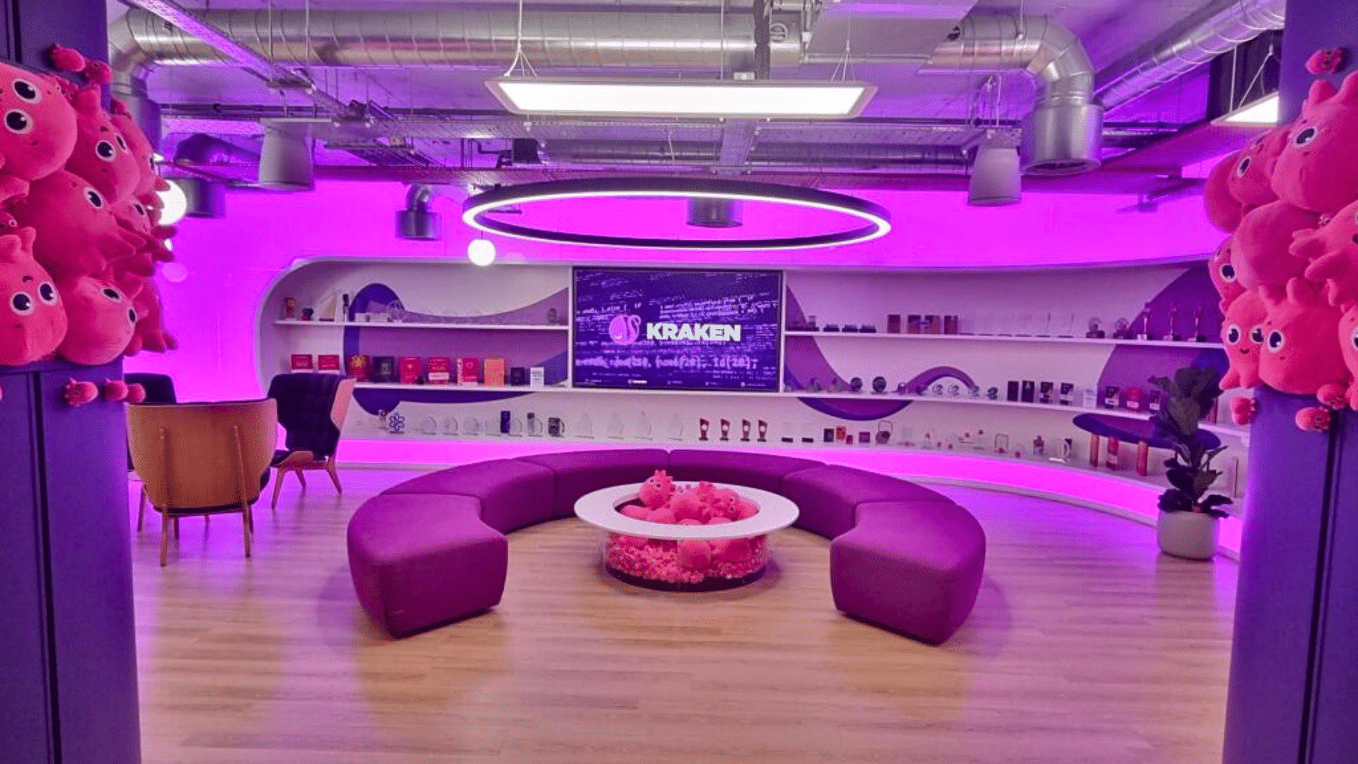 Modern office interior at Octopus Energy HQ in Oxford Street, London, featuring professionally cleaned commercial carpet tiles.