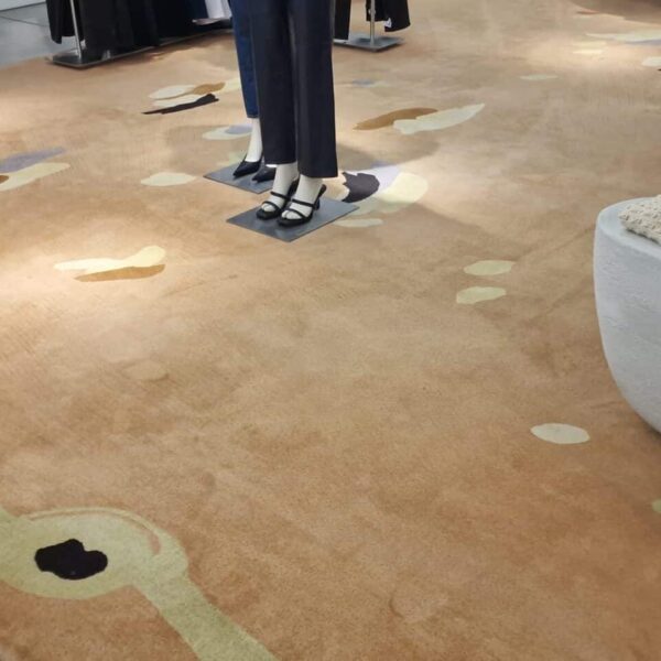 large-rug-cleaning-harrods-knightsbridge-after-clean.jpg Wide-angle shot of a large bespoke rug at Harrods, Knightsbridge, after a professional in-situ deep clean and pile grooming by Prestige.